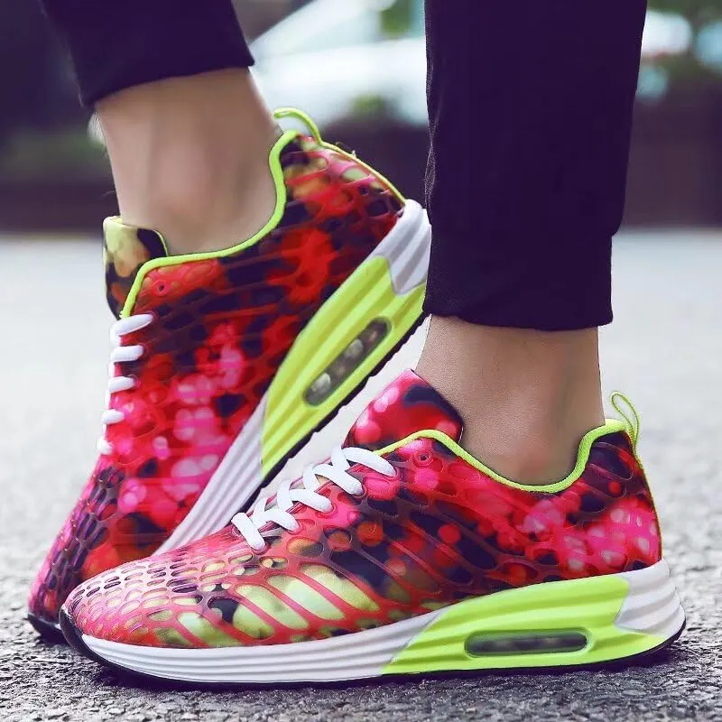 Men's Women's Mixed Color Fashion Air Sole Walking Sneakers for Sport
