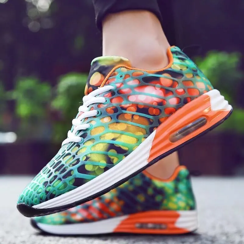 Men's Women's Mixed Color Fashion Air Sole Walking Sneakers for Sport