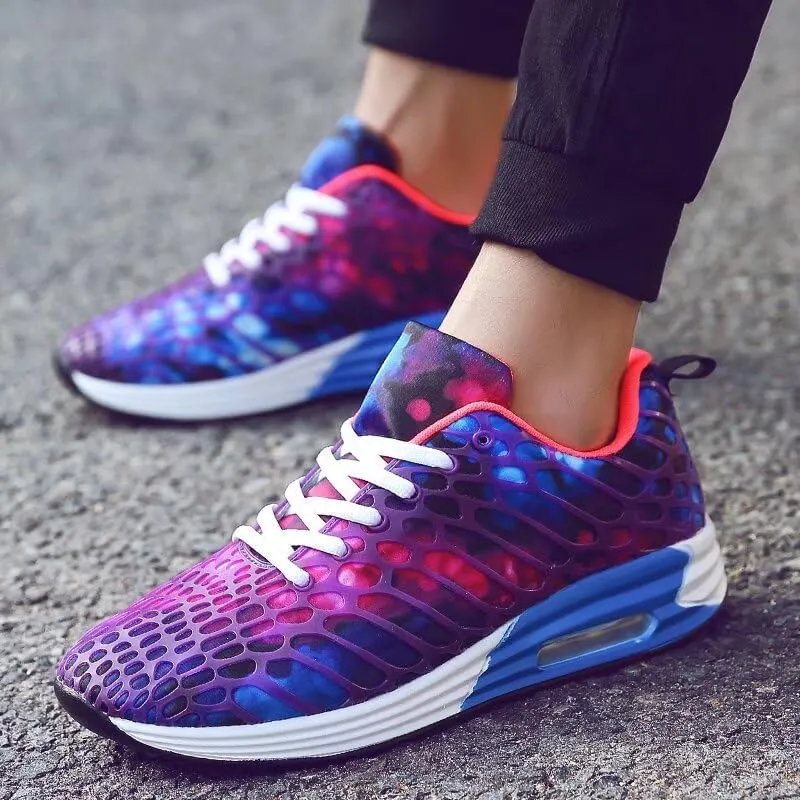 Men's Women's Mixed Color Fashion Air Sole Walking Sneakers for Sport