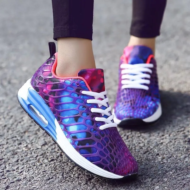 Men's Women's Mixed Color Fashion Air Sole Walking Sneakers for Sport