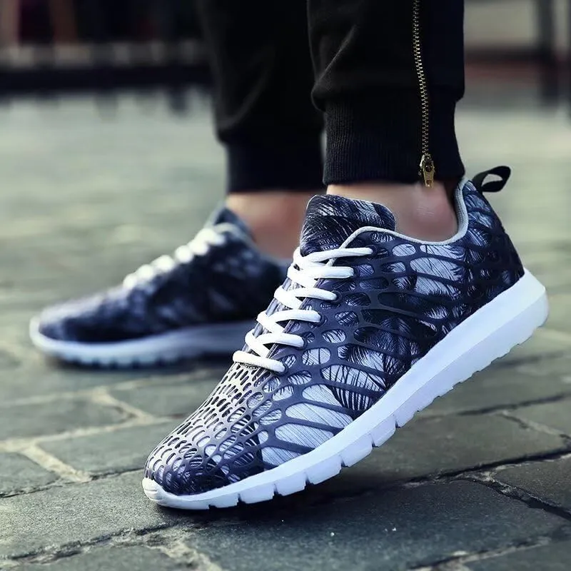 Mens Womens Mixed Color Fashion Lightweight Walking Sneakers for Sport