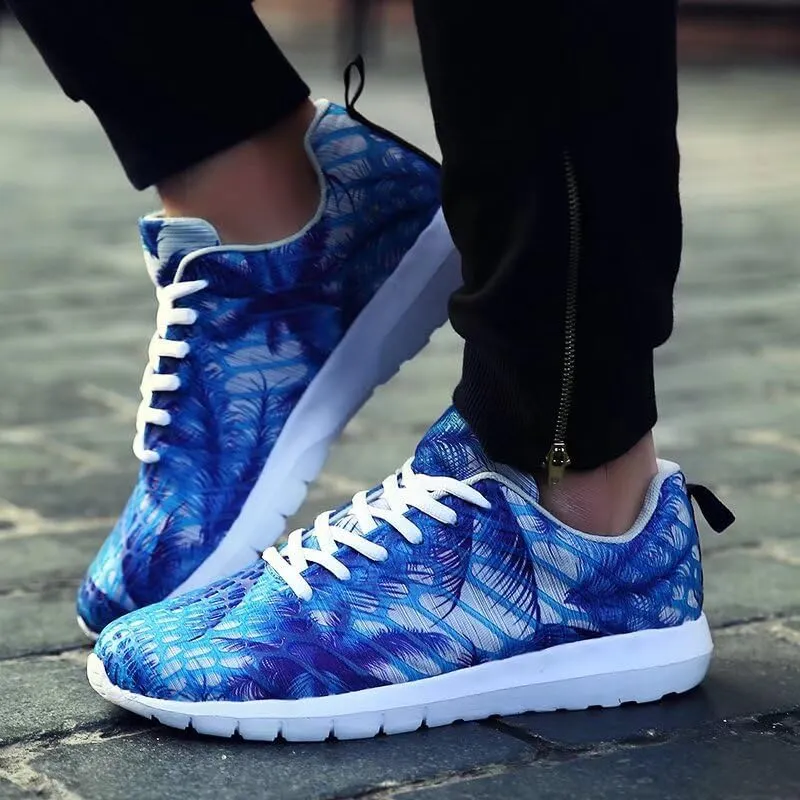 Mens Womens Mixed Color Fashion Lightweight Walking Sneakers for Sport