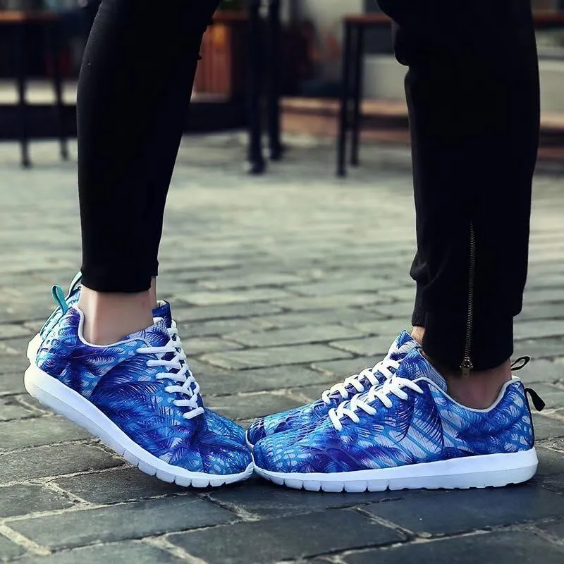 Mens Womens Mixed Color Fashion Lightweight Walking Sneakers for Sport