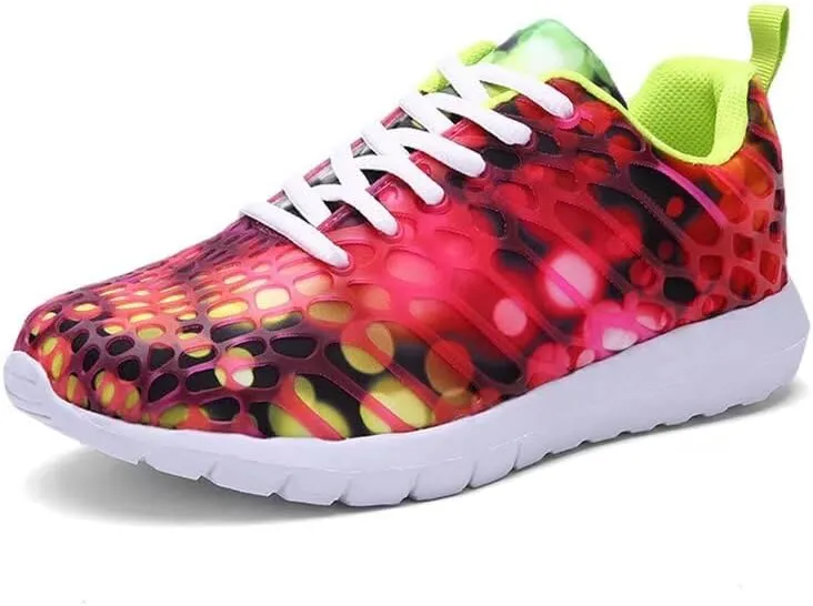 Mens Womens Mixed Color Fashion Lightweight Walking Sneakers for Sport