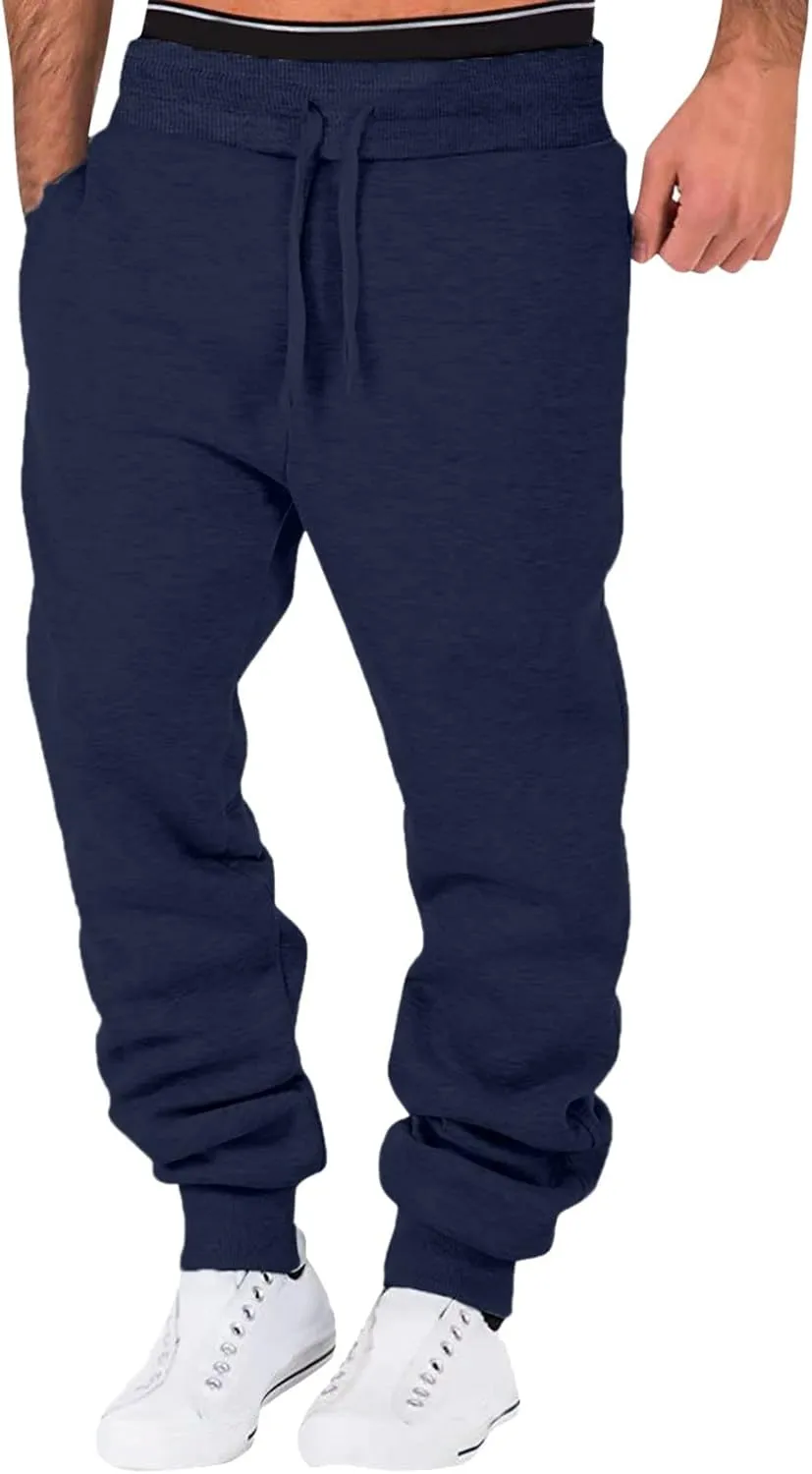Mens Workout Cargo Sweatpants Trousers Mens Sweatpant Men Joggers Pants Mens Trendy Comfortable Drawstring Work Pants
