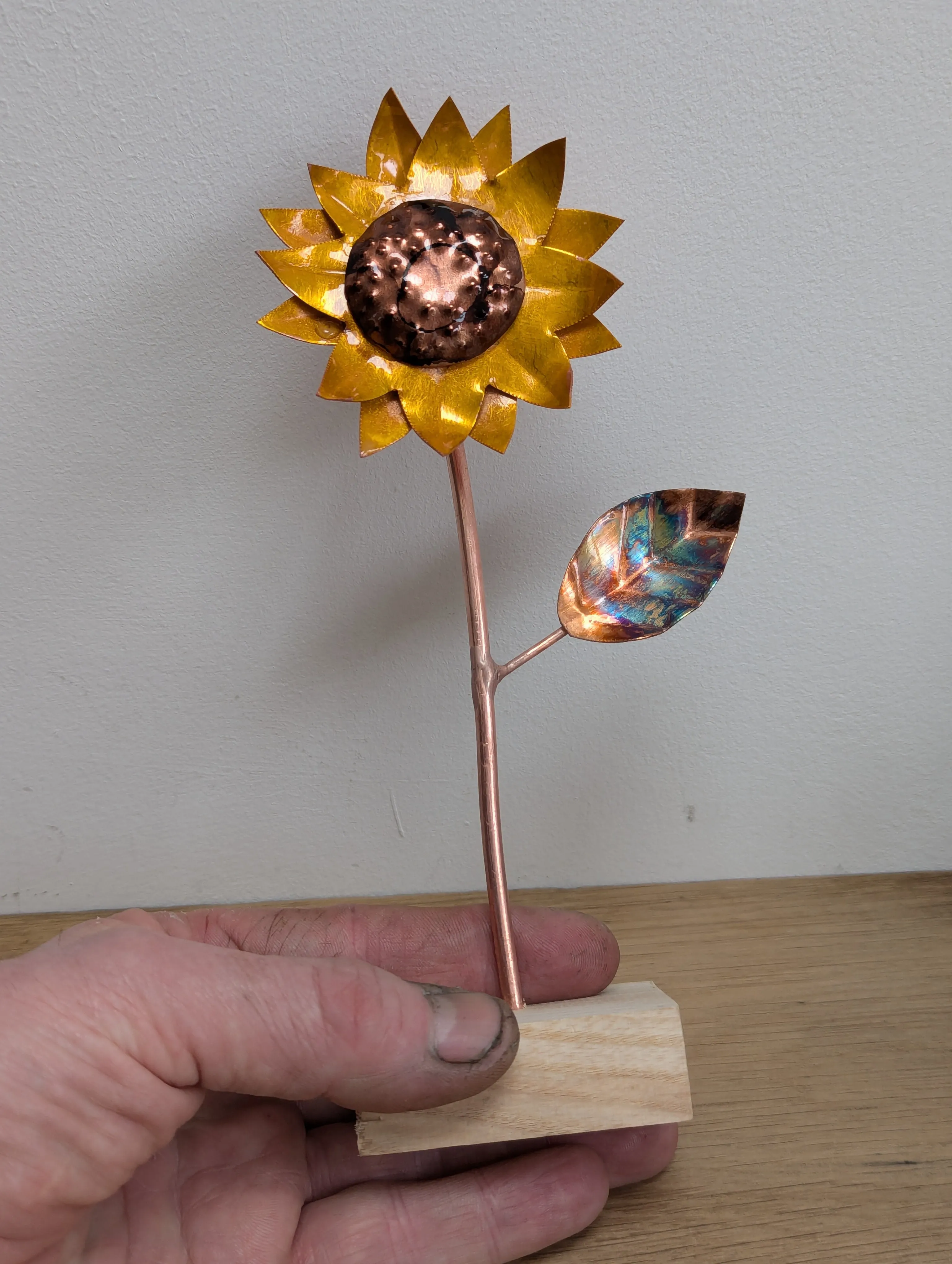 Miniature sunflower home decor sculpture