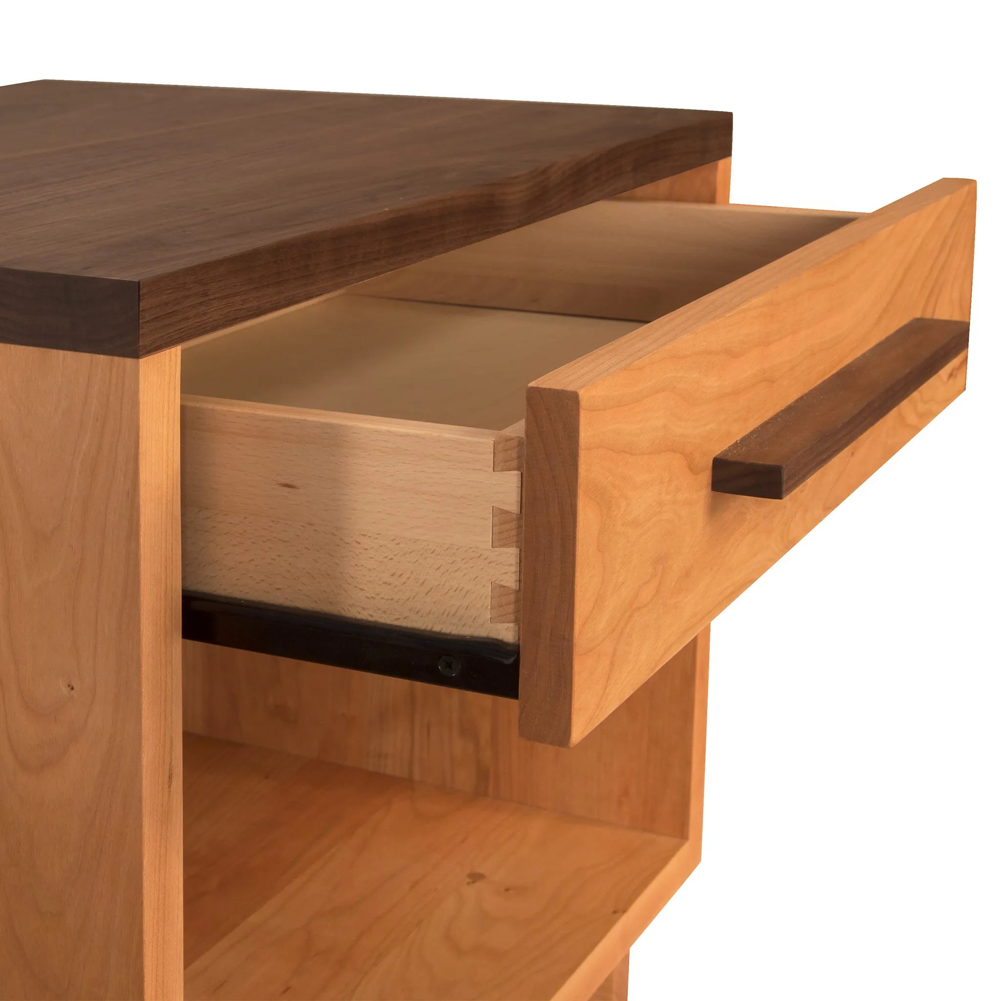 Modern American 1-Drawer Enclosed Shelf Wide Nightstand