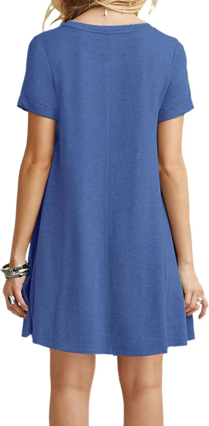 MOLERANI Women's Casual Plain Simple T-Shirt Loose Dress