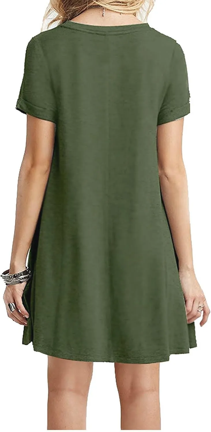 MOLERANI Women's Casual Plain Simple T-Shirt Loose Dress