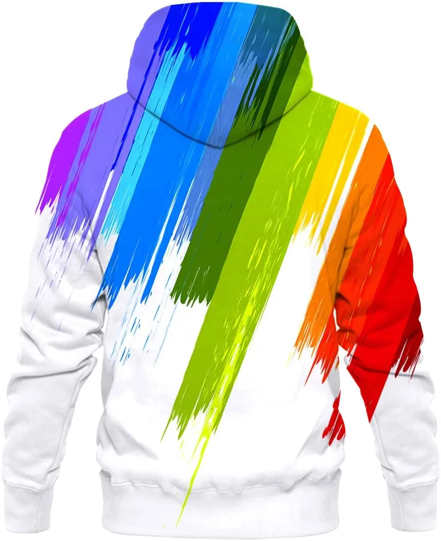 Neemanndy Unisex Colorful Graphic Hoodies 3D Print Cool Sweatshirt Cool Design with Pocket for Men and Women