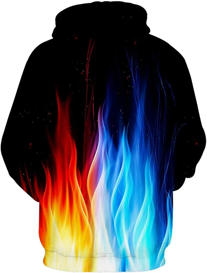 Neemanndy Unisex Colorful Graphic Hoodies 3D Print Cool Sweatshirt Cool Design with Pocket for Men and Women
