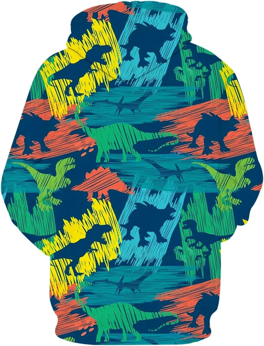 Neemanndy Unisex Colorful Graphic Hoodies 3D Print Cool Sweatshirt Cool Design with Pocket for Men and Women