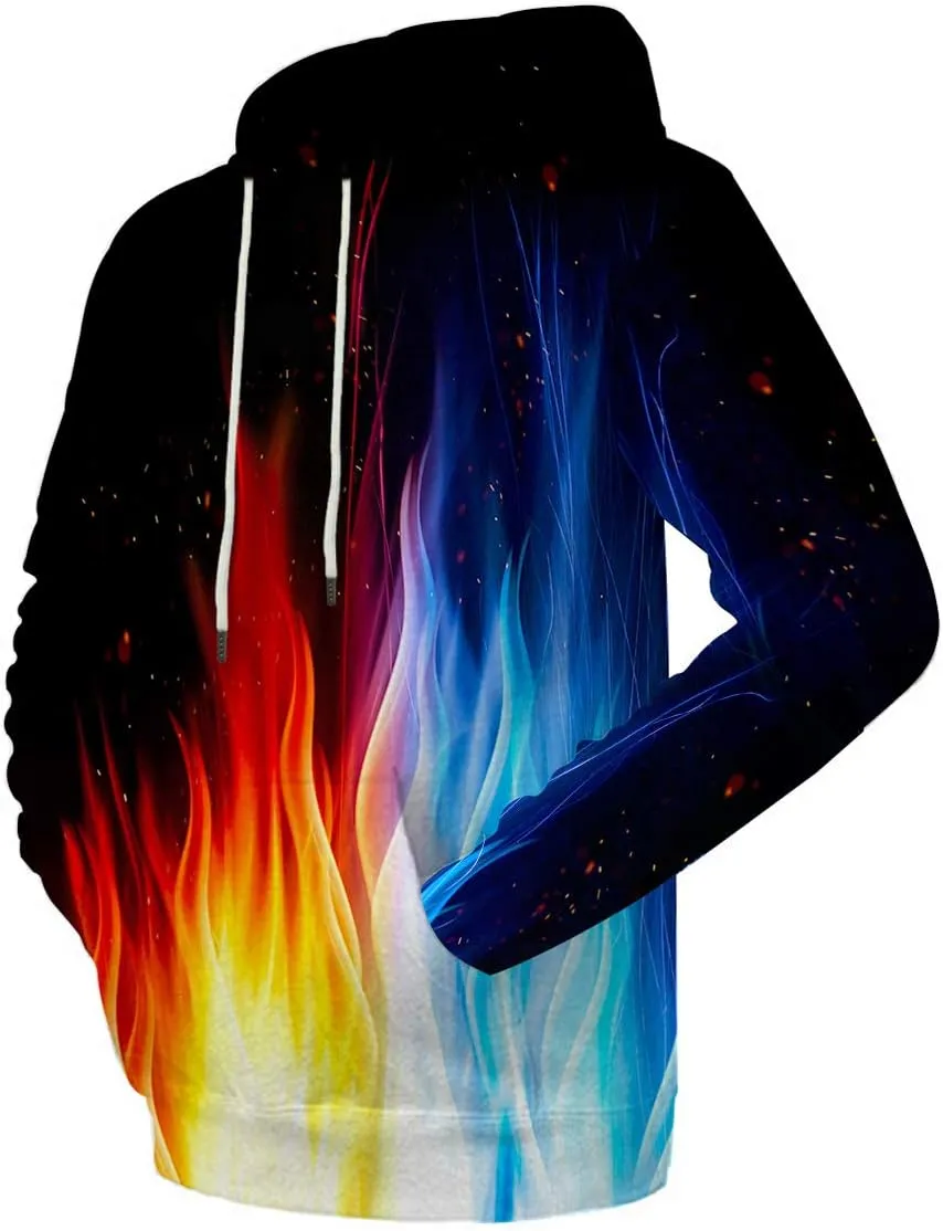 Neemanndy Unisex Colorful Graphic Hoodies 3D Print Cool Sweatshirt Cool Design with Pocket for Men and Women