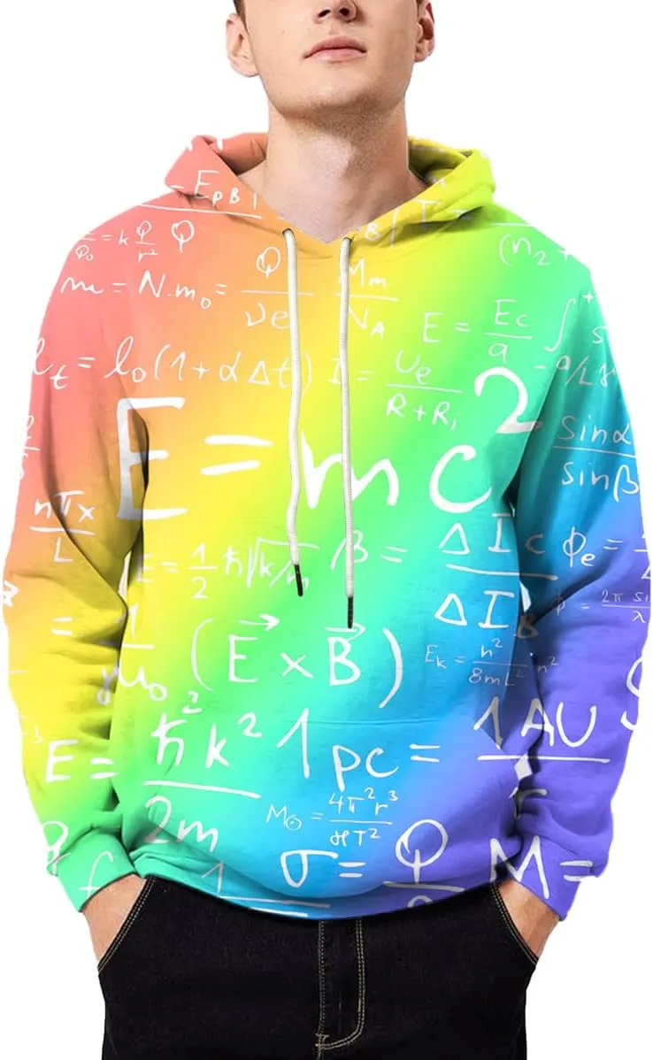 Neemanndy Unisex Colorful Graphic Hoodies 3D Print Cool Sweatshirt Cool Design with Pocket for Men and Women