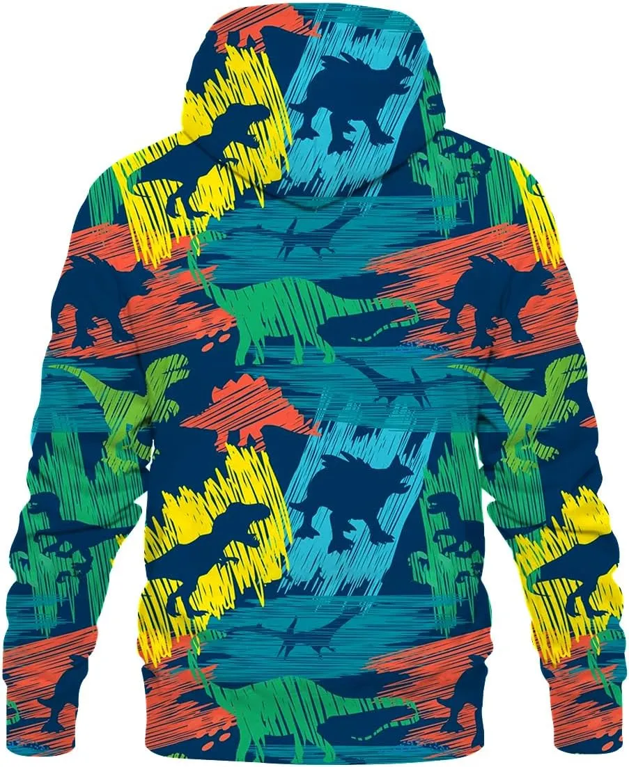 Neemanndy Unisex Colorful Graphic Hoodies 3D Print Cool Sweatshirt Cool Design with Pocket for Men and Women