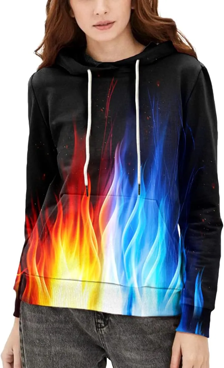 Neemanndy Unisex Colorful Graphic Hoodies 3D Print Cool Sweatshirt Cool Design with Pocket for Men and Women