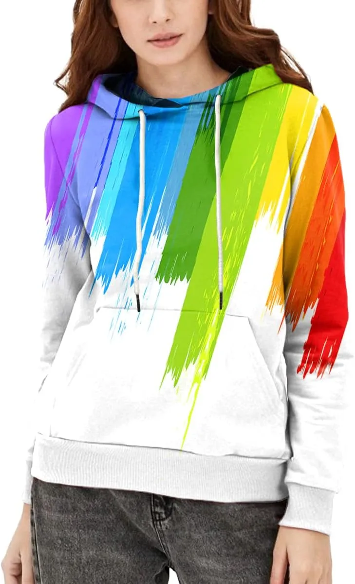Neemanndy Unisex Colorful Graphic Hoodies 3D Print Cool Sweatshirt Cool Design with Pocket for Men and Women
