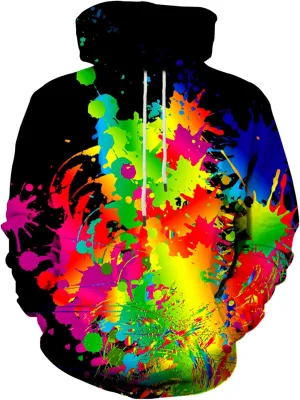 Neemanndy Unisex Colorful Graphic Hoodies 3D Print Cool Sweatshirt Cool Design with Pocket for Men and Women