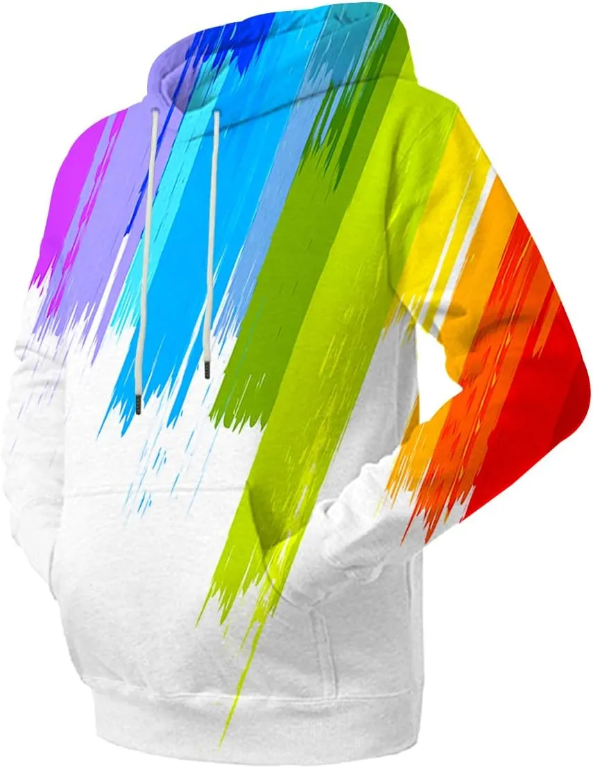 Neemanndy Unisex Colorful Graphic Hoodies 3D Print Cool Sweatshirt Cool Design with Pocket for Men and Women