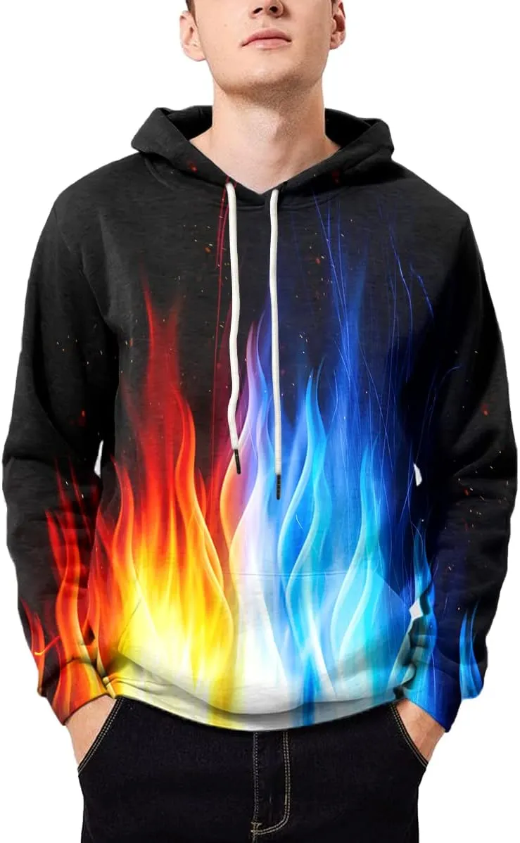 Neemanndy Unisex Colorful Graphic Hoodies 3D Print Cool Sweatshirt Cool Design with Pocket for Men and Women