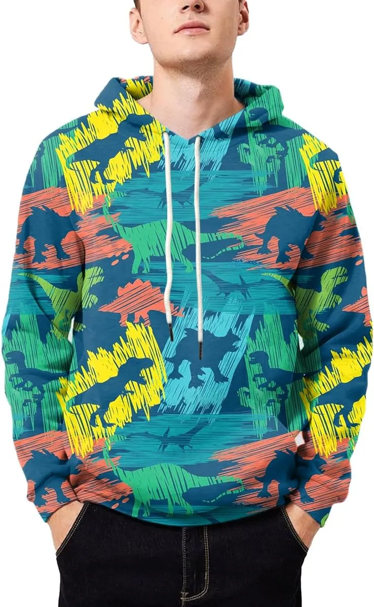 Neemanndy Unisex Colorful Graphic Hoodies 3D Print Cool Sweatshirt Cool Design with Pocket for Men and Women