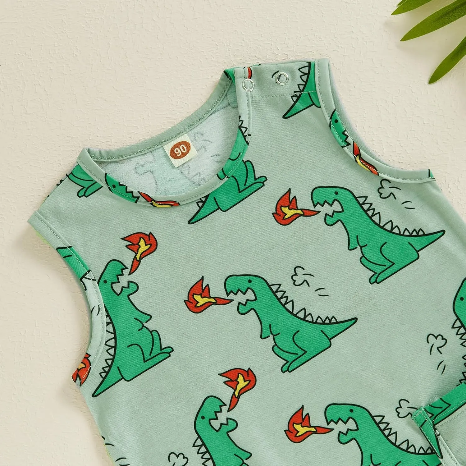 Newborn Baby Boy Summer Romper Cactus/Dinosaur Sleeveless Romper Shorts One Piece Jumpsuit Playsuit Dinosaur Outfit