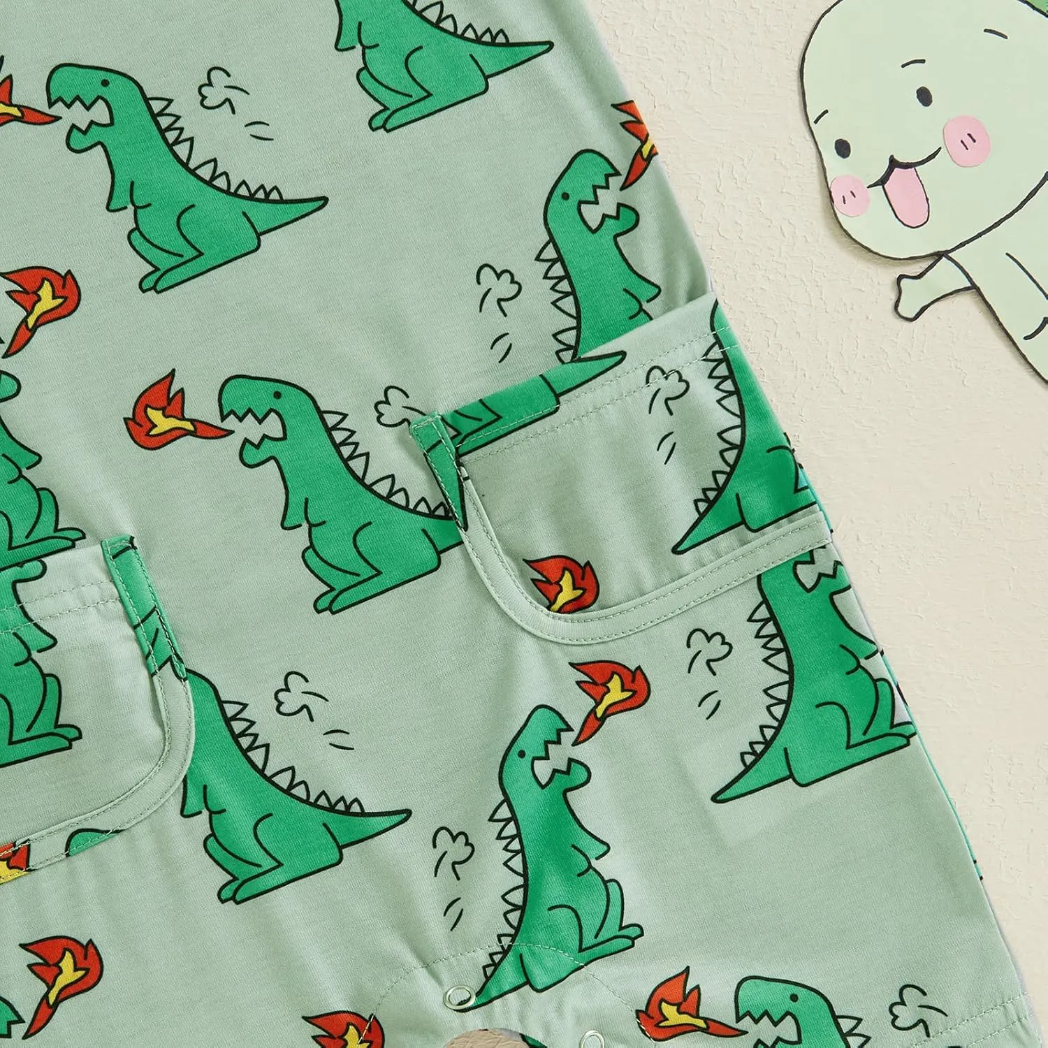 Newborn Baby Boy Summer Romper Cactus/Dinosaur Sleeveless Romper Shorts One Piece Jumpsuit Playsuit Dinosaur Outfit