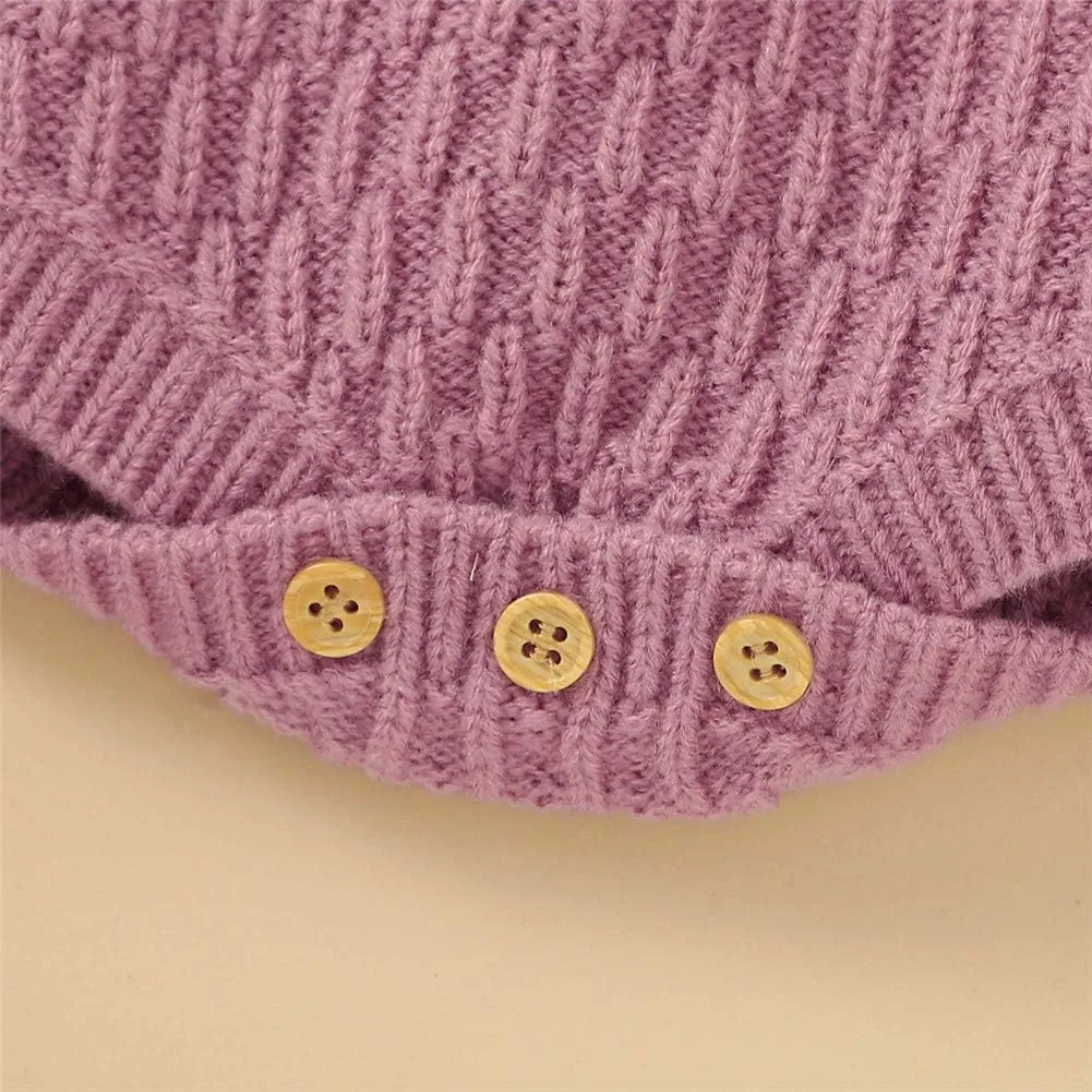 Newborn Baby Girl Knit Rompers Sleeveless Buttons Bodysuit Jumpsuit for Unisex Girls Boys Summer Outfit Set