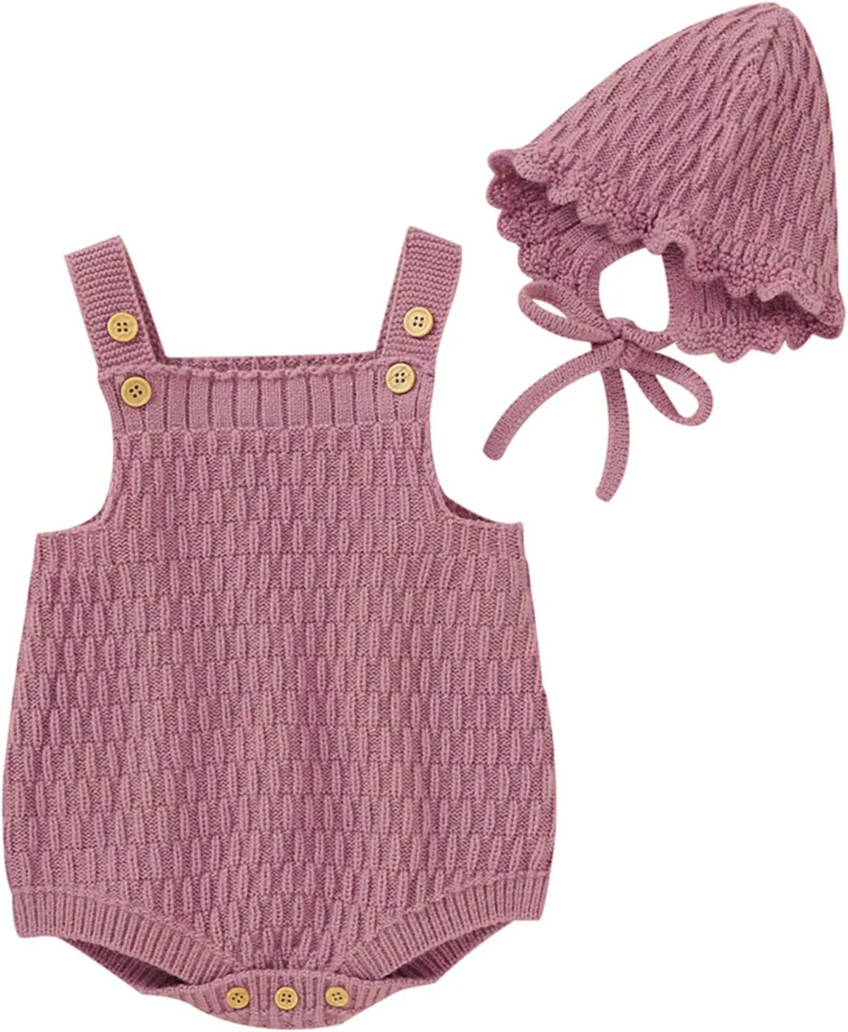 Newborn Baby Girl Knit Rompers Sleeveless Buttons Bodysuit Jumpsuit for Unisex Girls Boys Summer Outfit Set