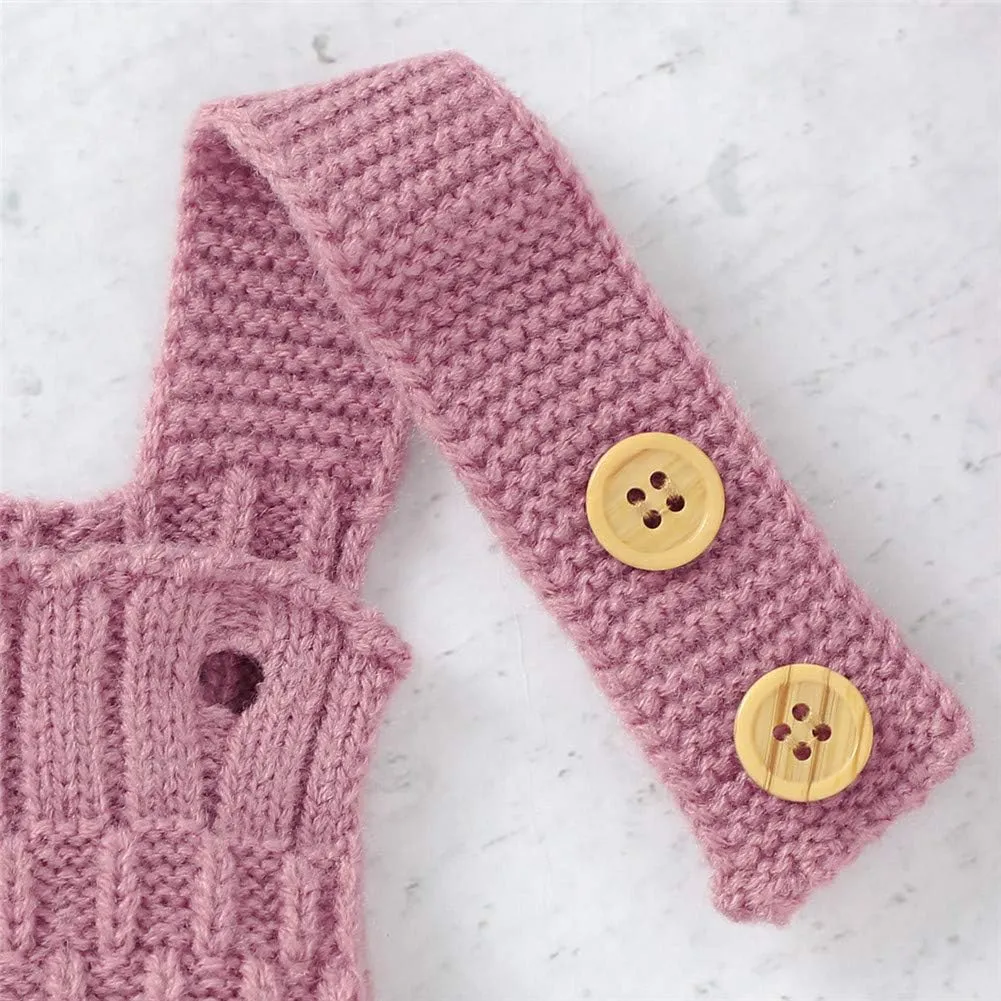 Newborn Baby Girl Knit Rompers Sleeveless Buttons Bodysuit Jumpsuit for Unisex Girls Boys Summer Outfit Set