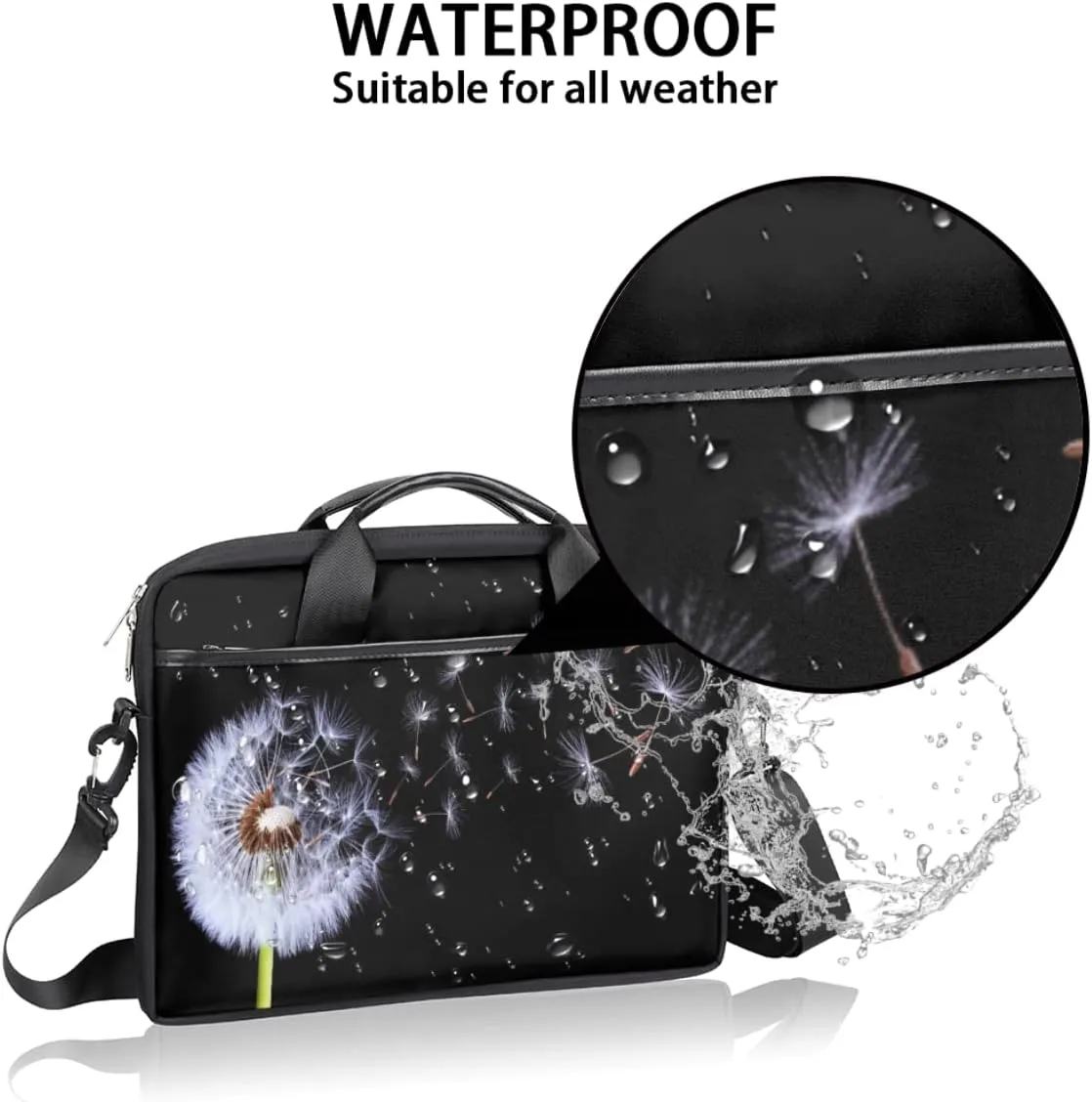 People Shapes Laptop Shoulder Messenger Bag Waterproof Laptop Briefcase Handle Padded Strap