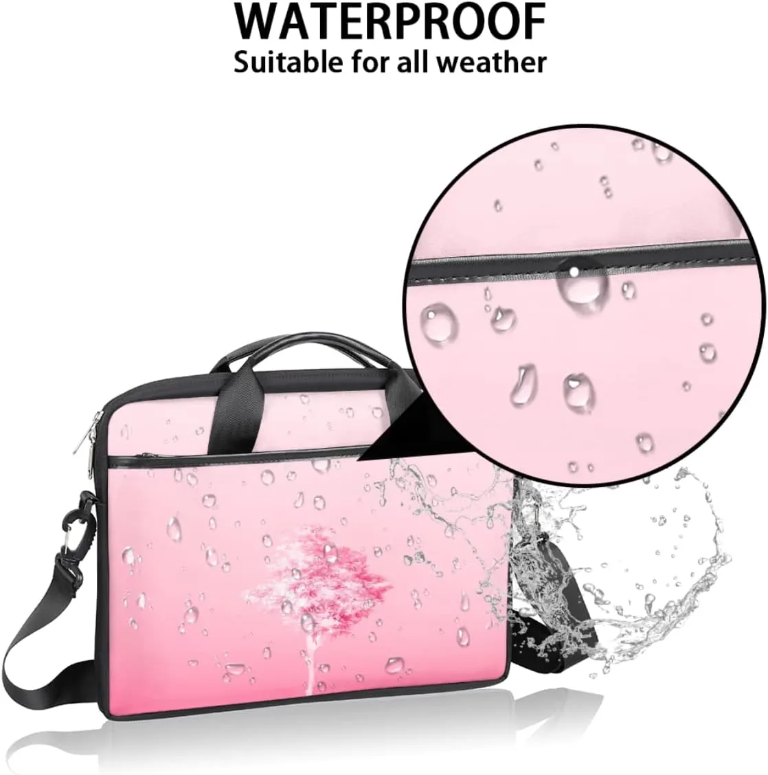 People Shapes Laptop Shoulder Messenger Bag Waterproof Laptop Briefcase Handle Padded Strap