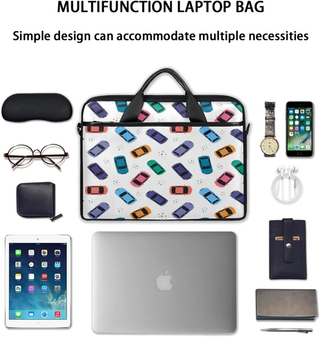 People Shapes Laptop Shoulder Messenger Bag Waterproof Laptop Briefcase Handle Padded Strap