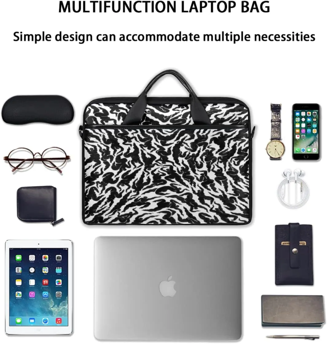 People Shapes Laptop Shoulder Messenger Bag Waterproof Laptop Briefcase Handle Padded Strap