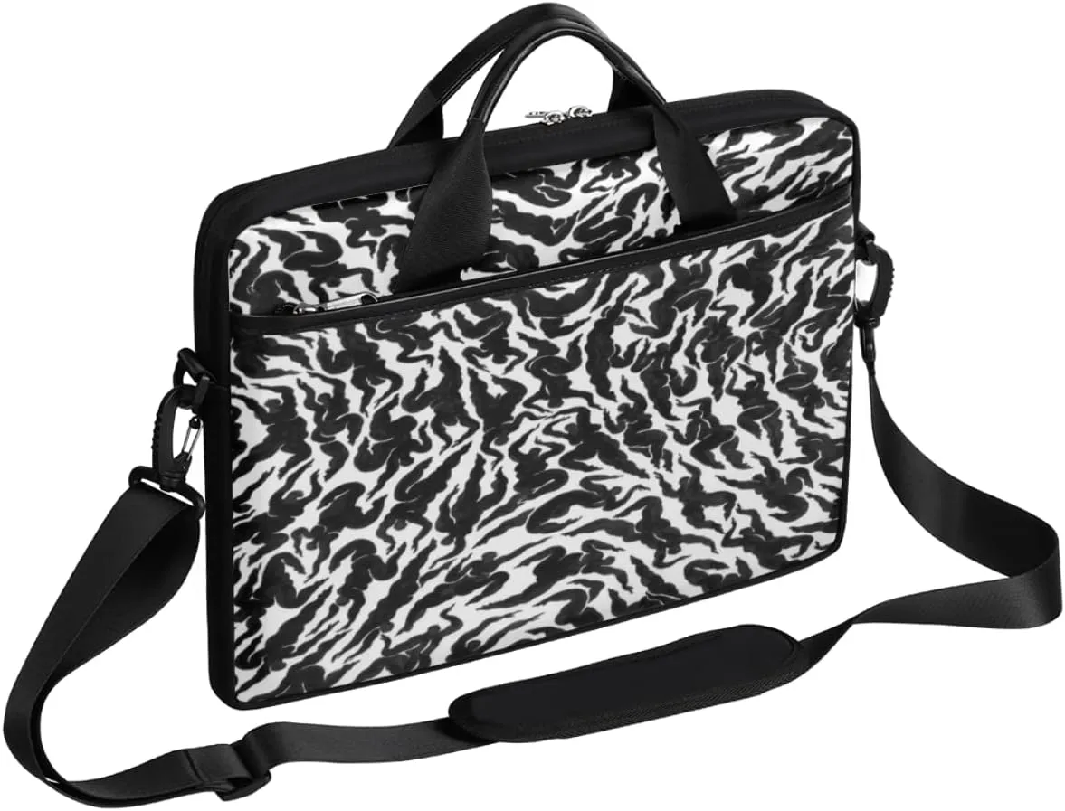 People Shapes Laptop Shoulder Messenger Bag Waterproof Laptop Briefcase Handle Padded Strap
