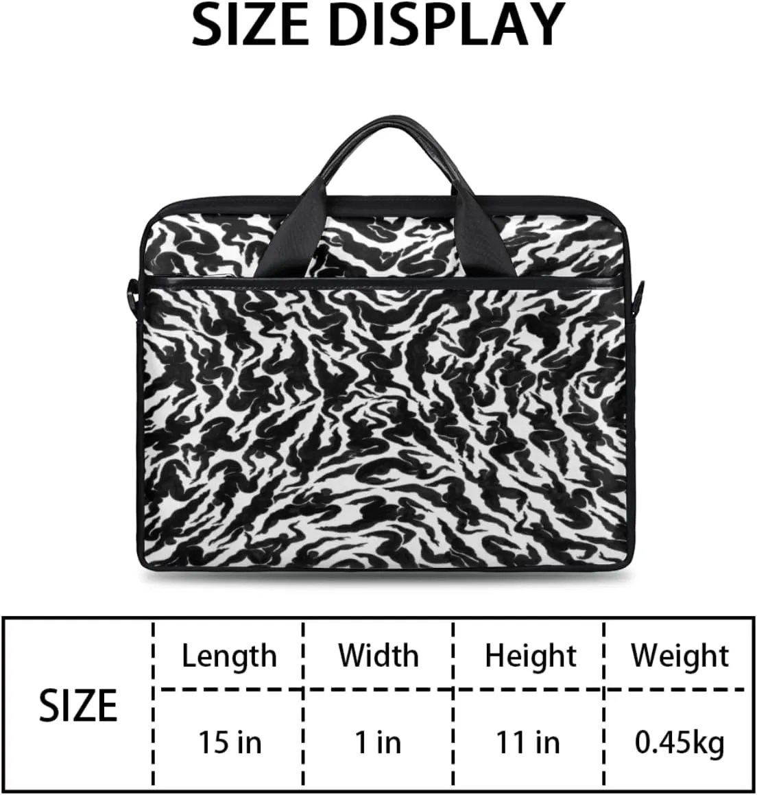 People Shapes Laptop Shoulder Messenger Bag Waterproof Laptop Briefcase Handle Padded Strap