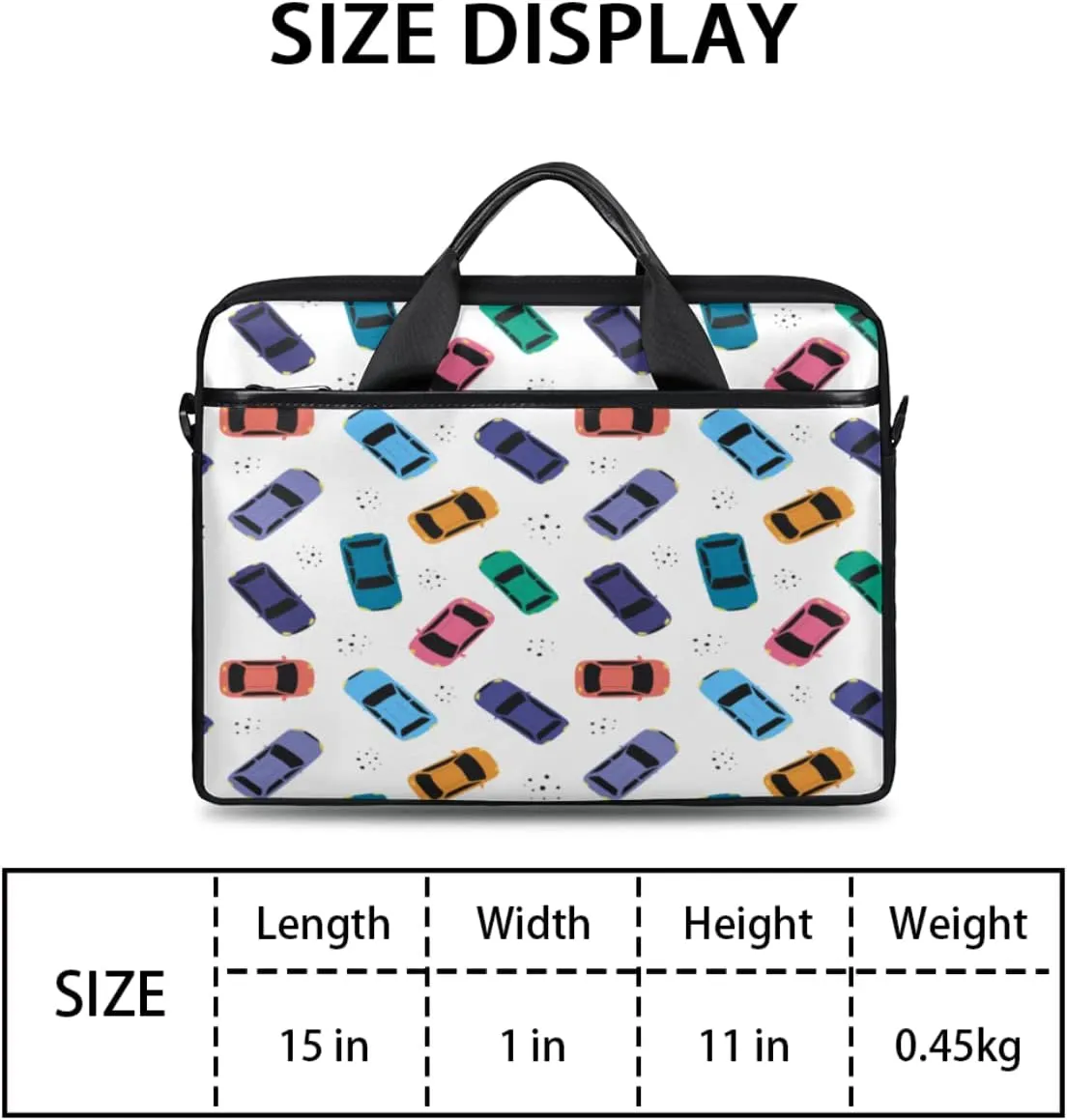 People Shapes Laptop Shoulder Messenger Bag Waterproof Laptop Briefcase Handle Padded Strap