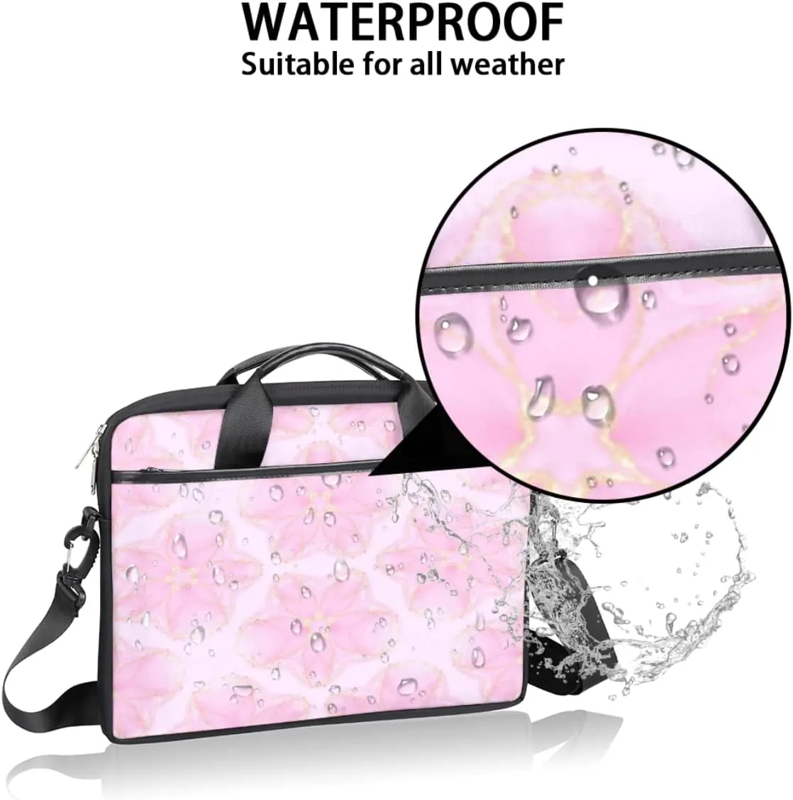 People Shapes Laptop Shoulder Messenger Bag Waterproof Laptop Briefcase Handle Padded Strap