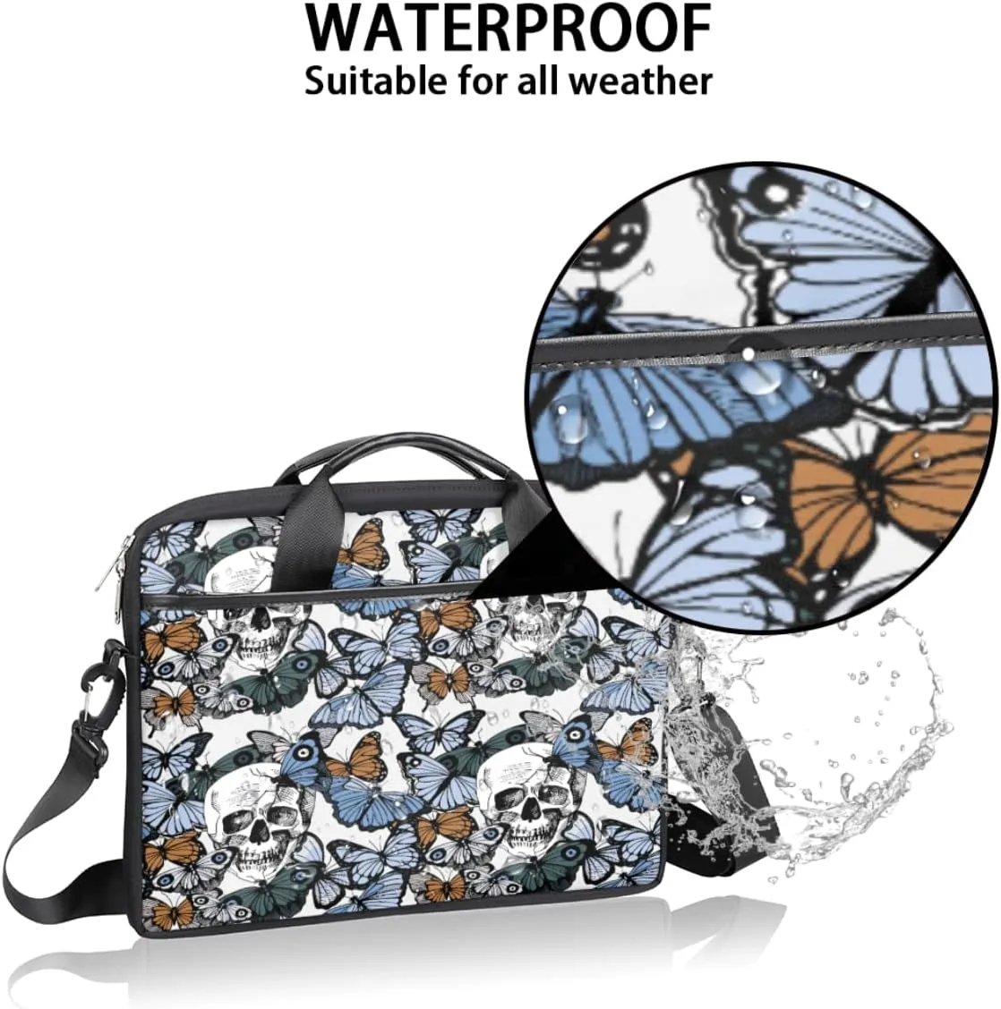 People Shapes Laptop Shoulder Messenger Bag Waterproof Laptop Briefcase Handle Padded Strap