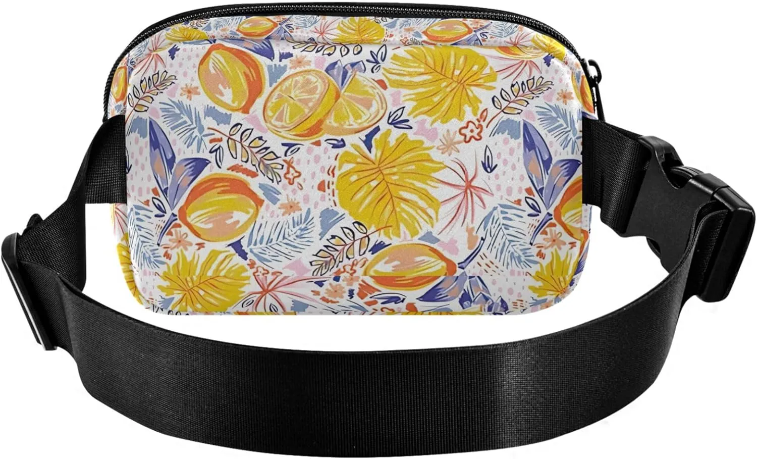 Personalized Colourful Fruits Lemon Monstera Waterproof Womens Fanny Pack Hip Pouch Belt Bag Fashion Travel Waist Pouch