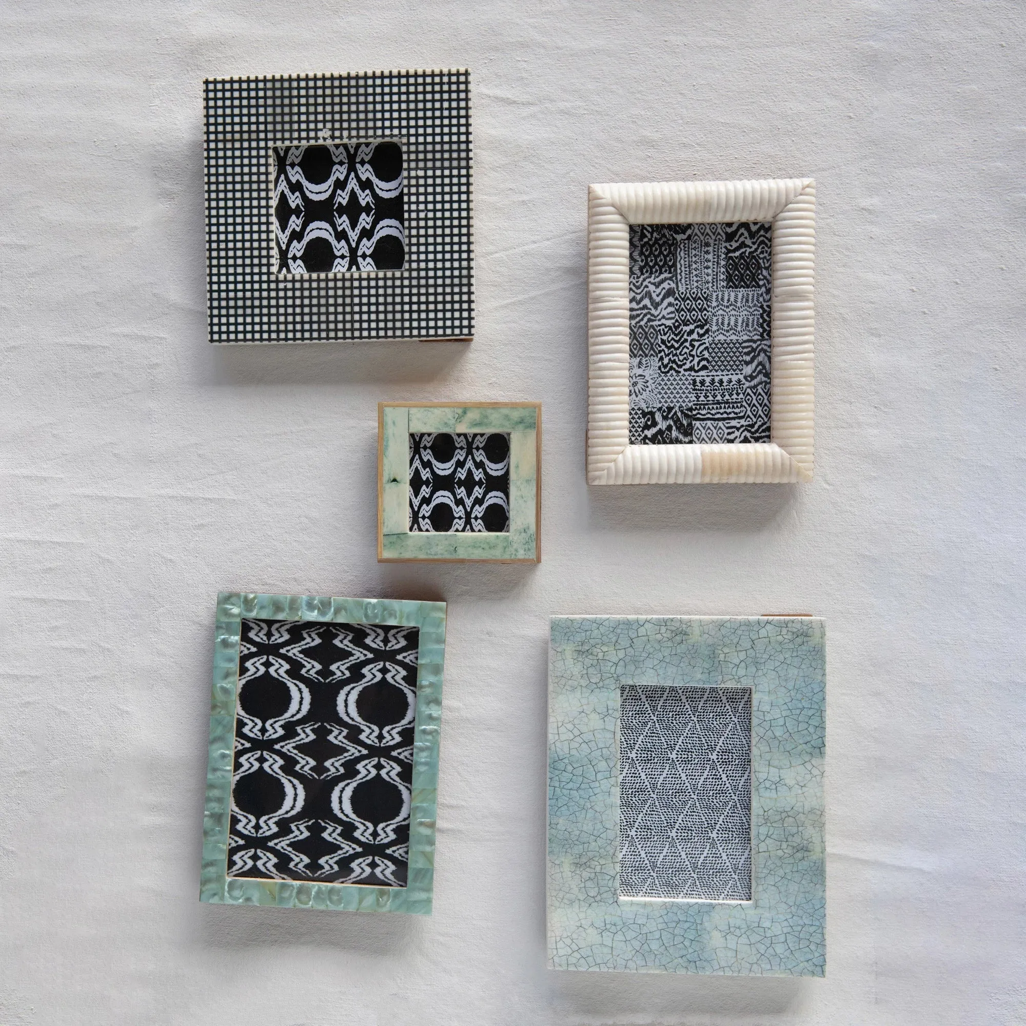 Photo Frame with Blue Crackle Finish