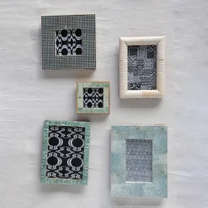 Photo Frame with Blue Crackle Finish