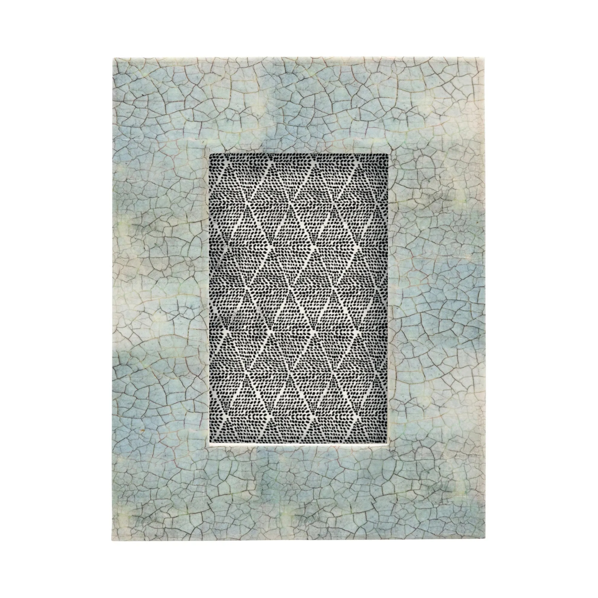 Photo Frame with Blue Crackle Finish