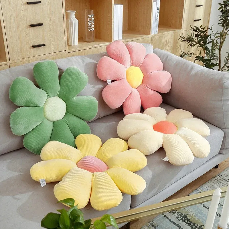 Pink Daffy Flower Pillow