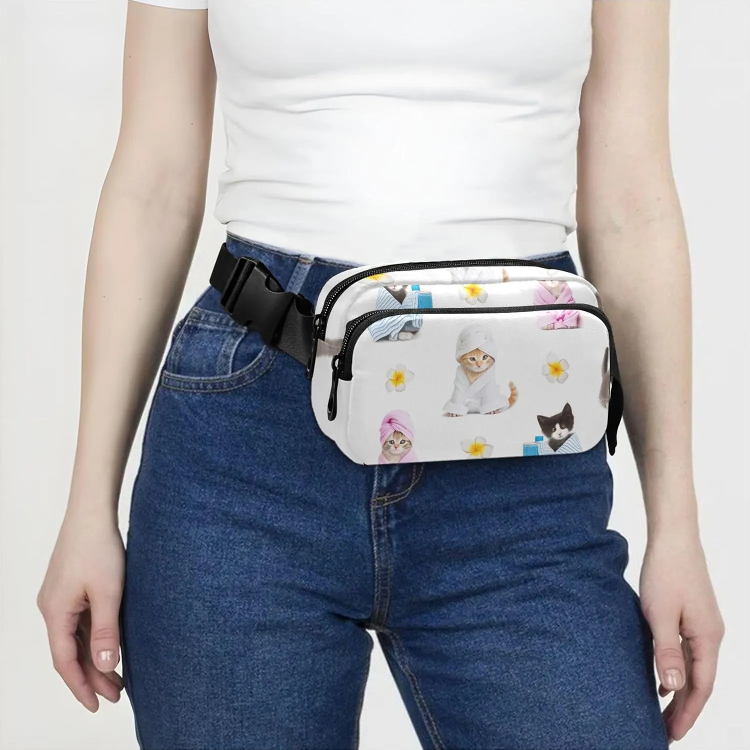 Please Help me Make Cute Womens Fanny Pack Waterproof Hip Pouch Belt Bag Flower Waist Purse for Women
