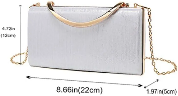 PU Leather Evening Bag French Simple Clutch Purses(Gray)