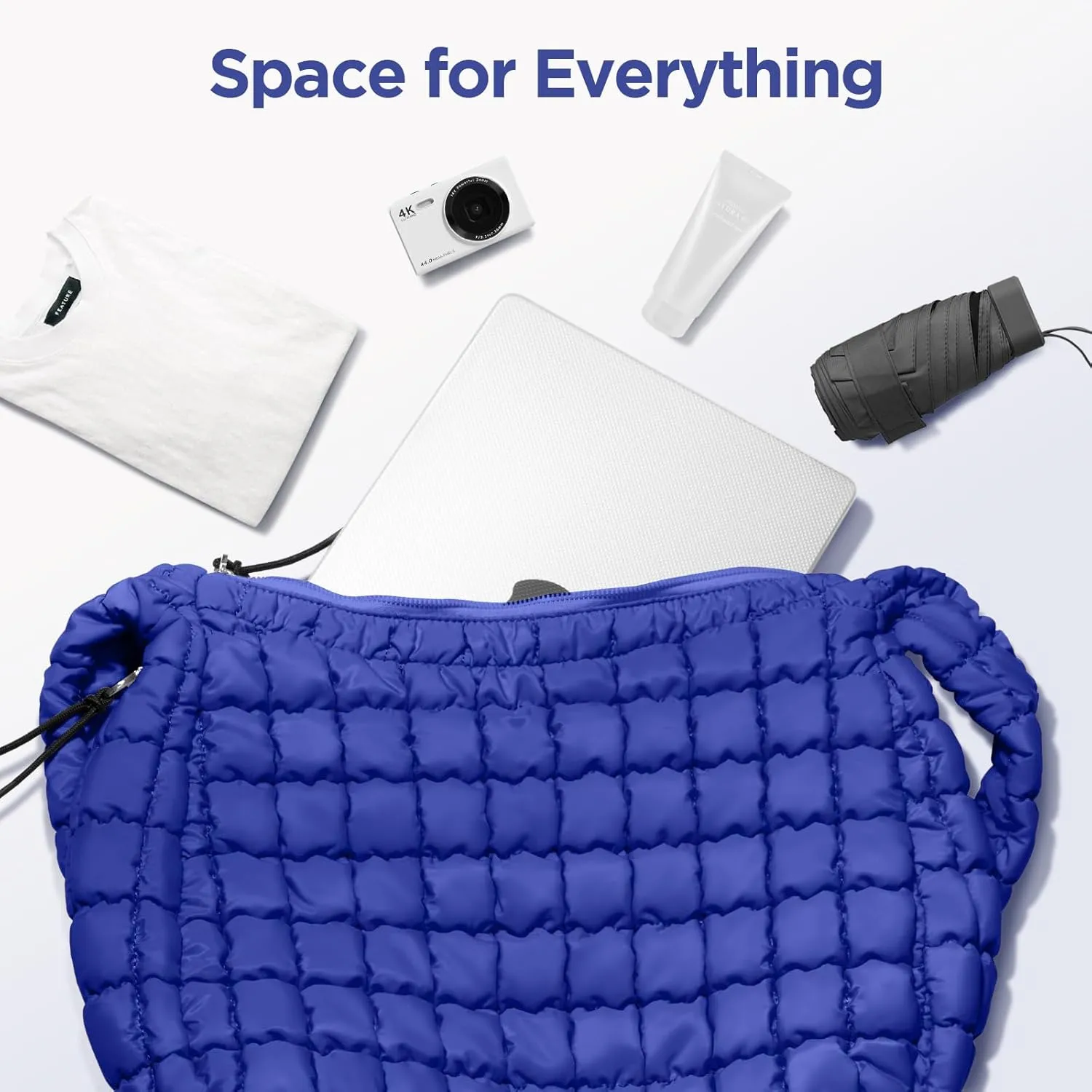 Puffer Tote Bag for Women Large Quilted Tote Bag Quilted Carryall Bag Soft Puffy Crossbody Bag Hobo Handbags Puff Purse