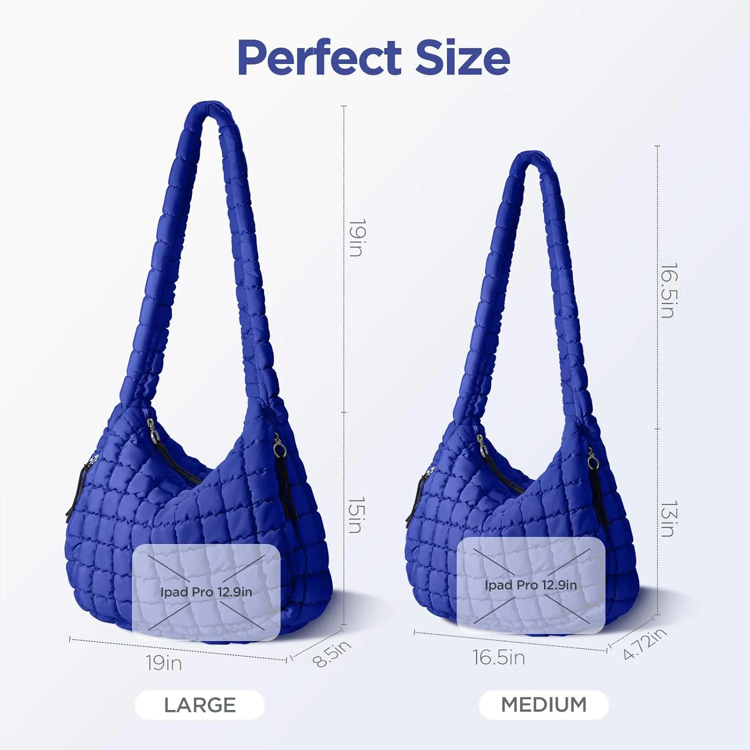 Puffer Tote Bag for Women Large Quilted Tote Bag Quilted Carryall Bag Soft Puffy Crossbody Bag Hobo Handbags Puff Purse