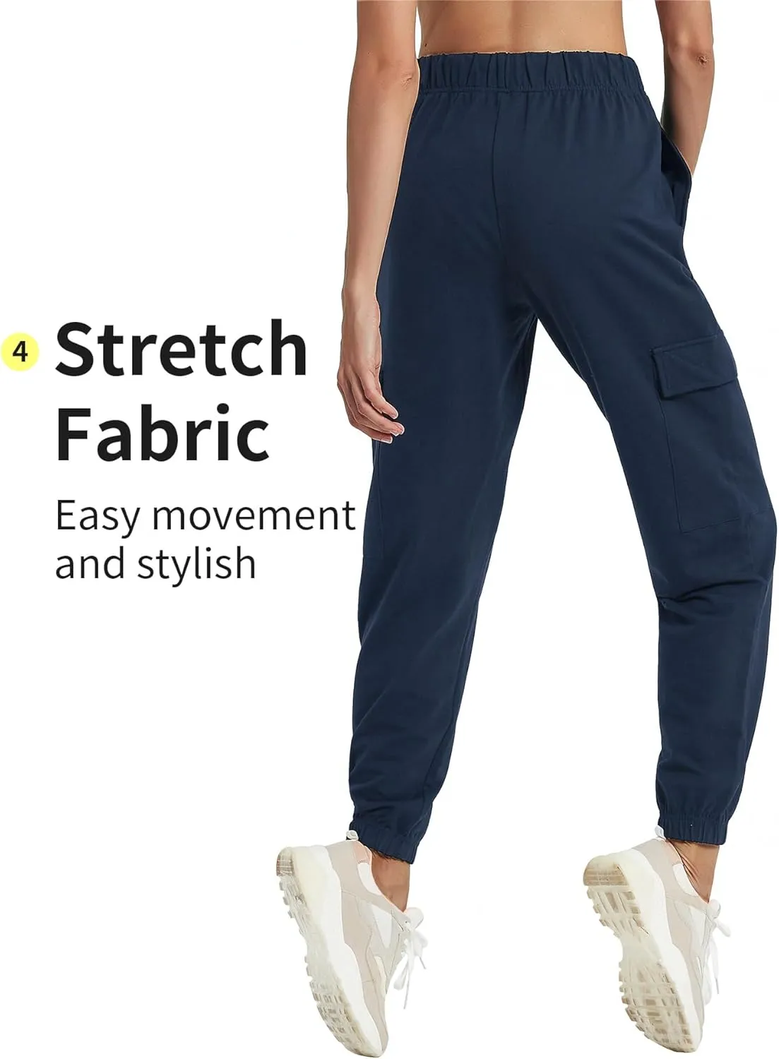 PULI Women's Loose Cargo Sweatpants Pockets Sporty Gym Athletic Fit Jogger Pants Yoga Lounge Trousers