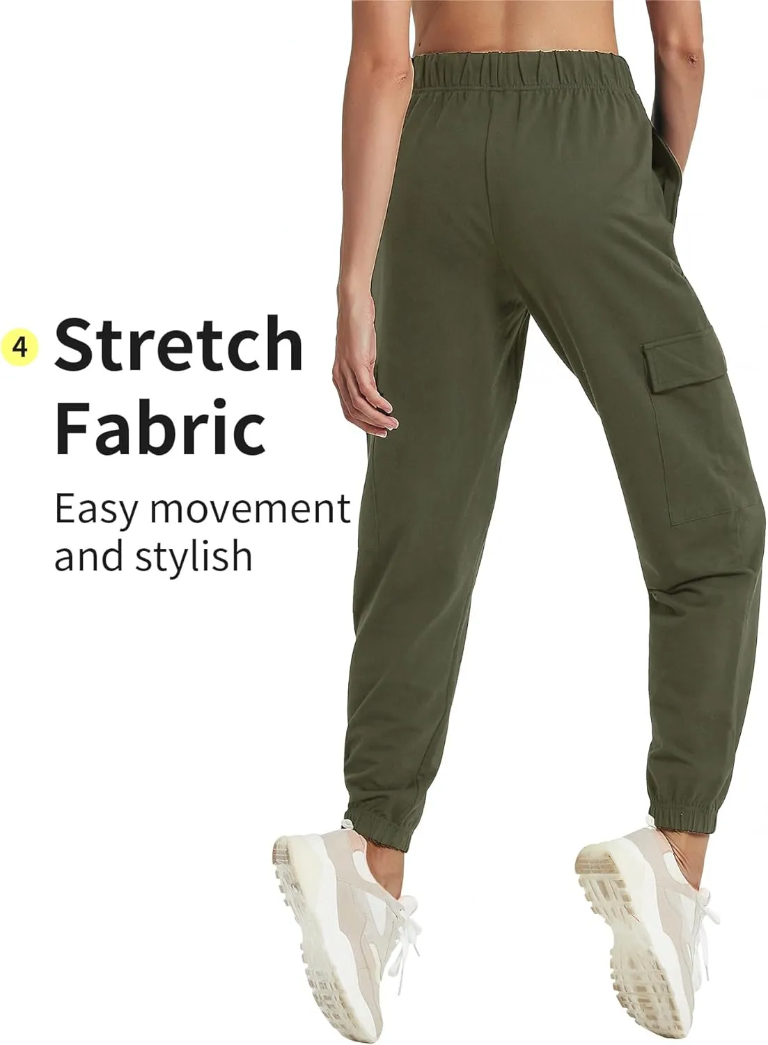 PULI Women's Loose Cargo Sweatpants Pockets Sporty Gym Athletic Fit Jogger Pants Yoga Lounge Trousers